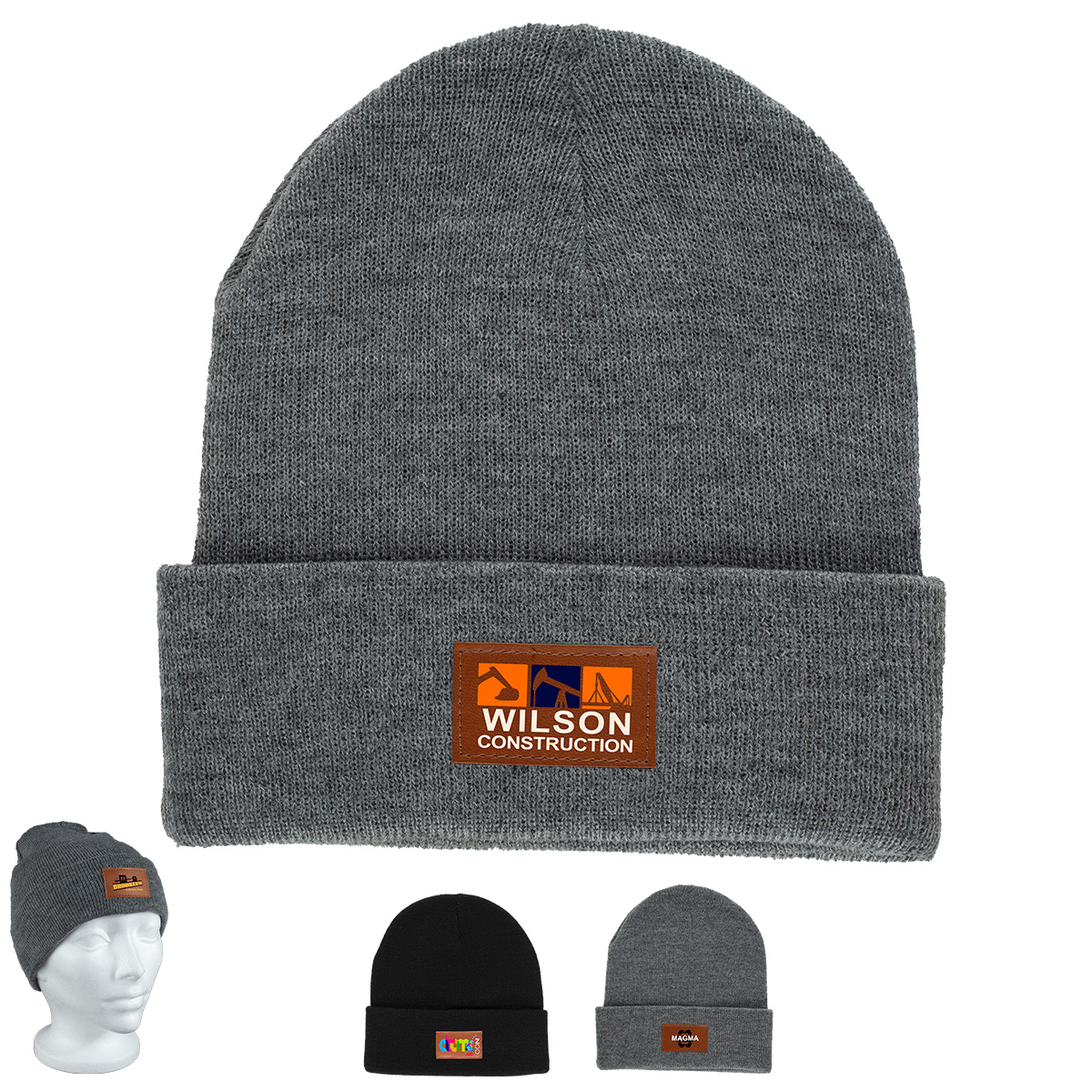 “TIBURION” Fashion and Performance Knit Cuffed Toque with Patch